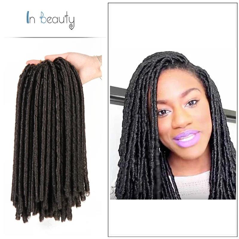 14 Inch Natural Black Short Soft Locs Kinky Twist Hair Synthetic