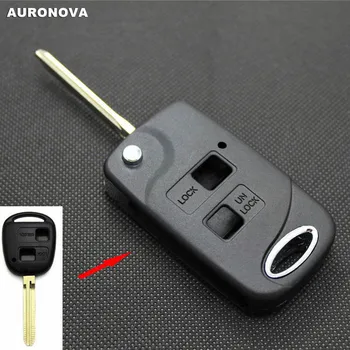 

AURONOVA New Upgrade Folding Key Shell for Toyota Camry 2.4 Prado Land Cruiser 2 Buttons Replace Remote Car Key Case