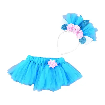 

Toddler Girls Ballet Dance Tutu Skirt Fishtail Flower Headband Set Layered Rainbow Ruffled Tulle Pettiskirt Party Costume 3-8T
