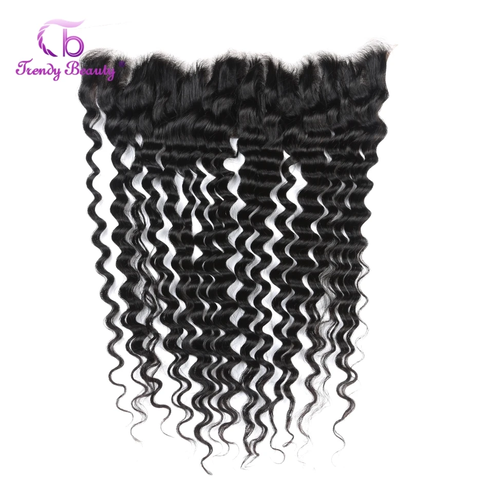 Brazilian Deep Wave Hair 4 PCS and 1PCS Ear To Ear Lace Frontal 100% Human Hair Extensions Color#1B Non-Remy Trendy Beauty 5PCS Brazilian Deep Wave Hair 4 PCS and 1PCS Ear To Ear Lace Frontal 100% Human Hair Extensions Color#1B Non-Remy Trendy Beauty 5PCS