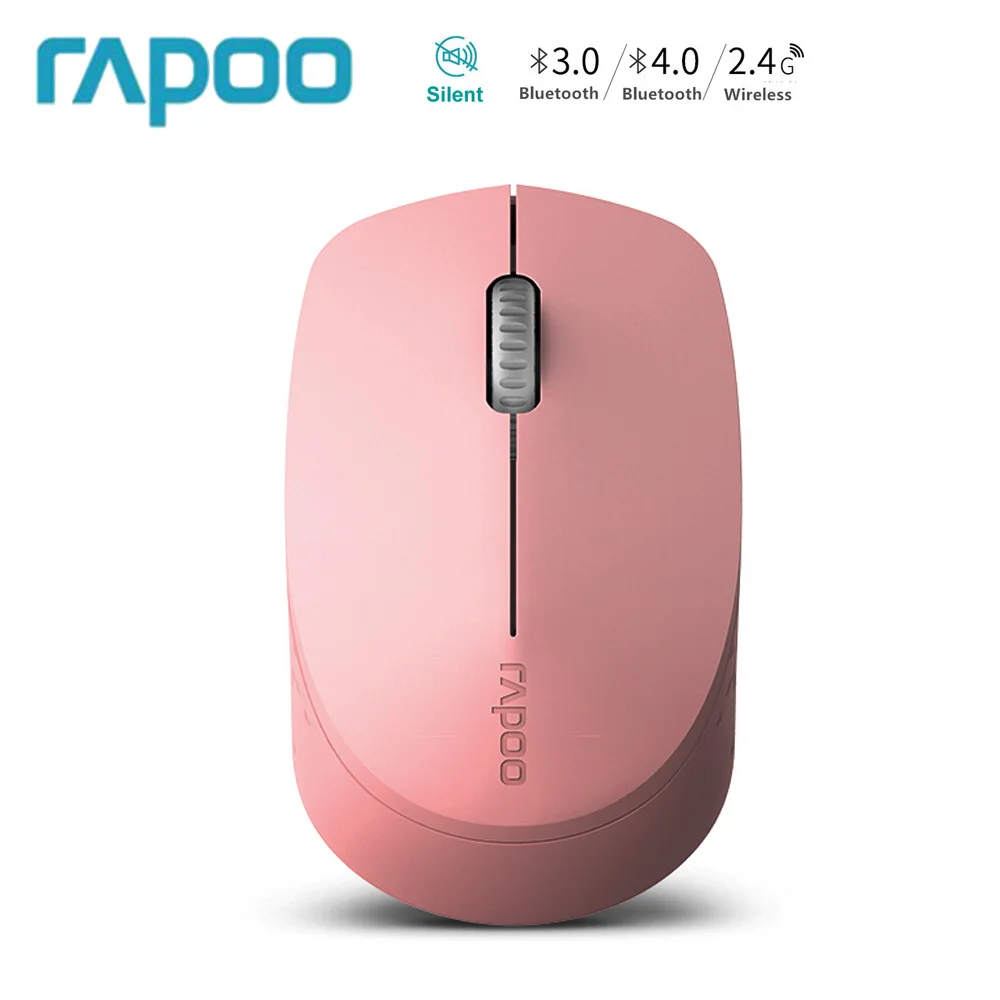 Оригинальная Бесшумная Беспроводная оптическая мышь Rapoo M100, Bluetooth 3,0/4,0 RF 2,4G, бесшумная мини-мышь для Macbook, ПК, ноутбука