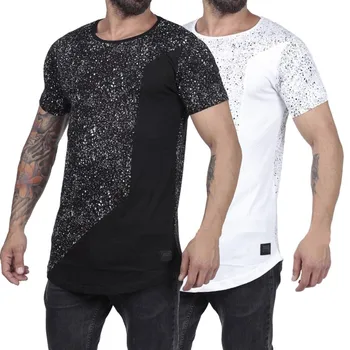 

2019 Men's Summer Casual Print Round Neck Slim Fit Short Sleeve Top Shirt Blouse Shorts Men Cool Summer camiseta Plus Size