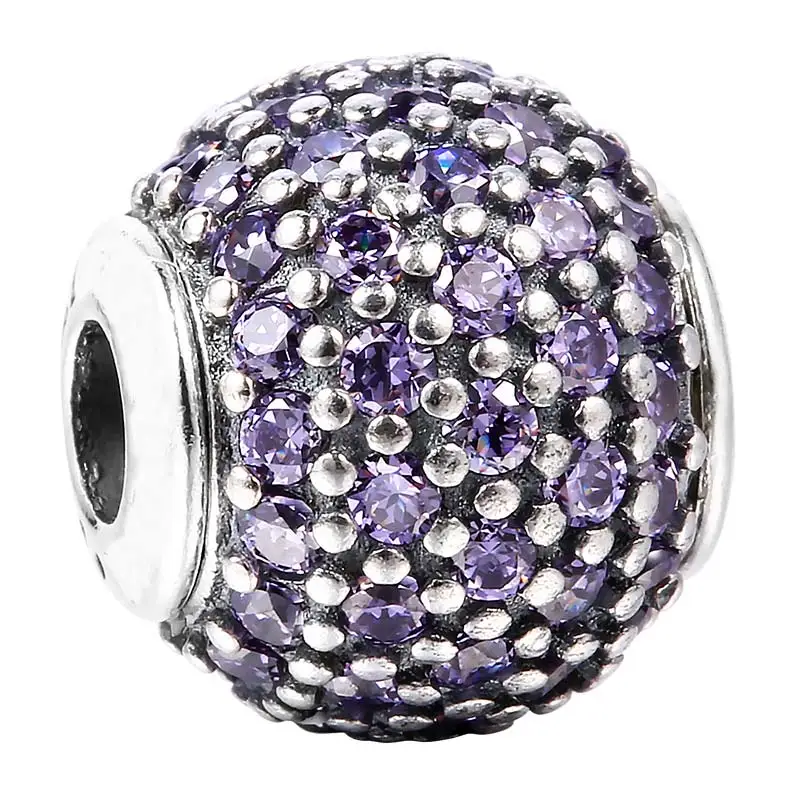 

Top Quality 925 Sterling Silver Bead Charm FAITH With Purple Cubic zirconia Bead Fit Pandora ESSENCE Bracelet Bangle Diy Jewelry