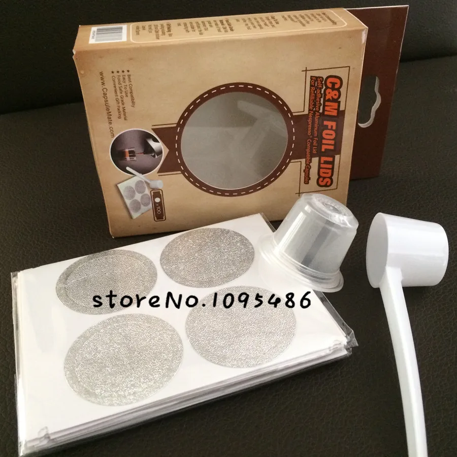 

Free shipping high quality NEW sticker lids compatible for nespresso capsule compatible refilled coffee mahince PP capsule