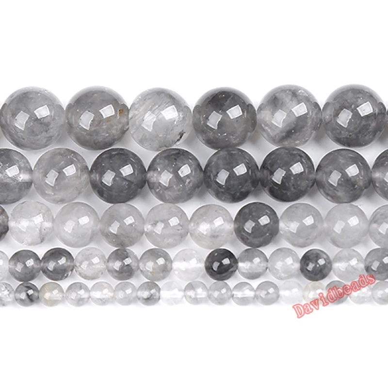 

Free Shipping Natural Stone Smooth Smooth Gray Demon Quartz Loose Beads 16" Strand 4 6 8 10 12MM Pick Size
