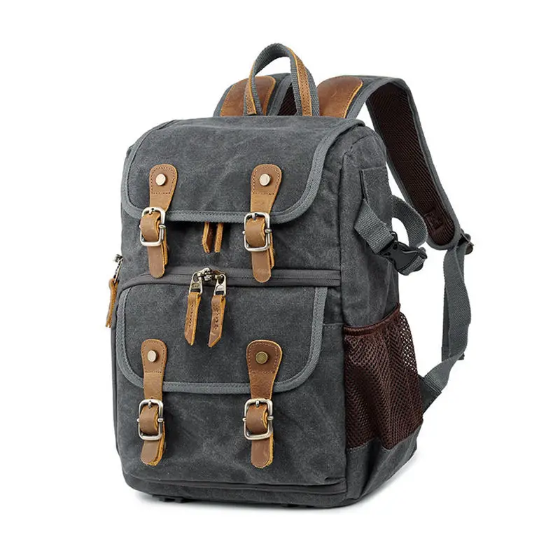 AABB-Большой Вместительный тканевый рюкзак для фотосъемки, сумка для улицы, водонепроницаемый рюкзак для камеры, рюкзак для Canon для Mos - Цвет: Gray
