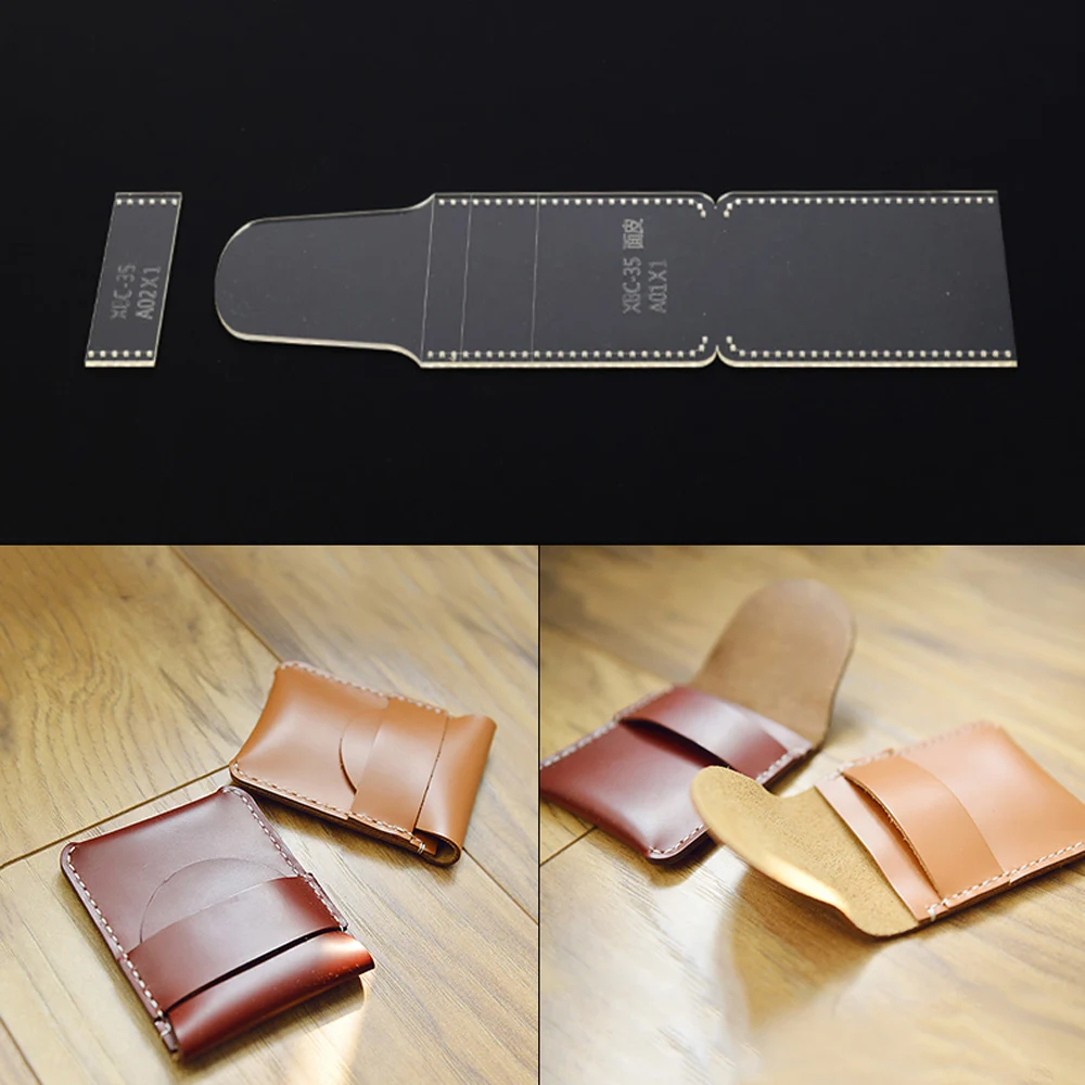 

DIY card package acrylic template leather craft pattern DIY handmade leather sewing tools
