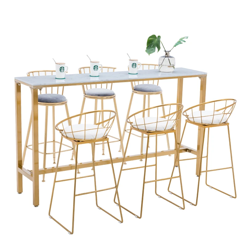 Скандинавский барный стол и стул, комбинированный барный стол из кованого железа, золотой высокий барный стол, Конференц-стол, обеденный бар