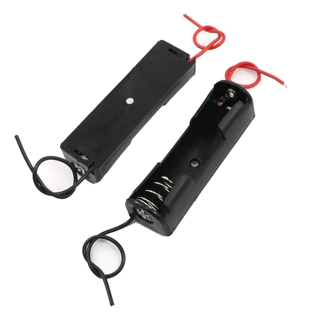 

Practical-2pcs Spring Clip Black Plastic 1 x 1.5V AA Battery Case Holder