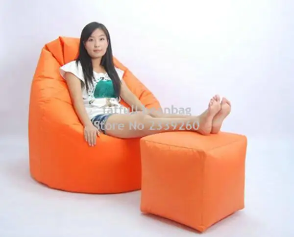 Крышка только без наполнителя-Открытый водонепроницаемый оранжевый сад bean сумка набор, кресло мешок с ножкой стул
