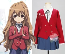 Tiger X Dragón Toradora Aisaka Taiga Cosplay Lolita Uniforme Escolar tops + skrit + camisa + corbata
