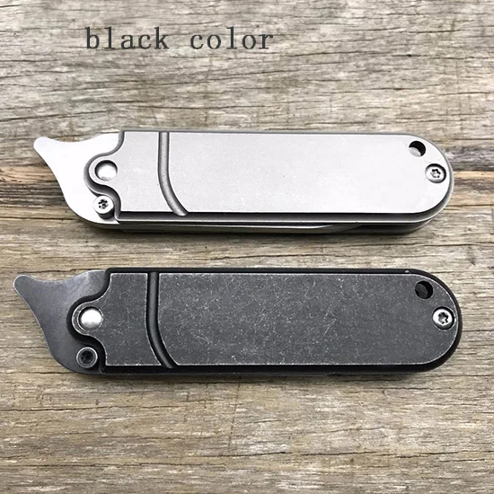 LDT Bean складной нож с титановой ручкой S35VN лезвие для кемпинга охотничьи ножи для улицы карманный тактический военный нож для выживания Инструменты - Цвет: Black Handle