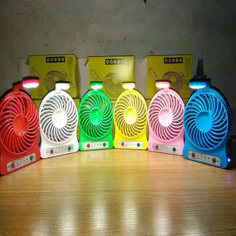 Mini Usb Rechargeable Fan & Lamp Led Light Portable Charging Small Fan