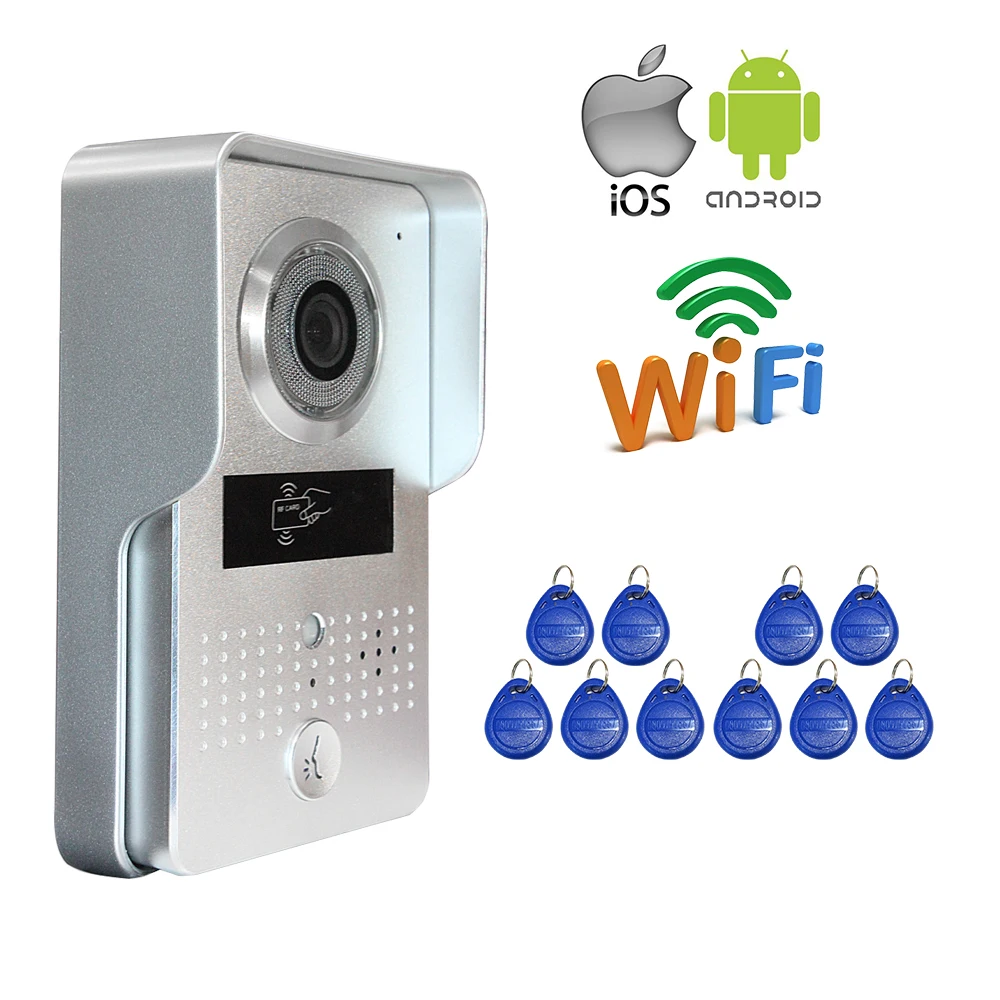 Free Shipping New Wireless POE Wifi IP Doorbell font b Camera b font RFID card Access