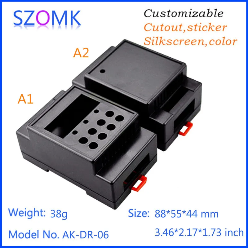 

10 pieces, din rail enclosure boxes electrical 88*55*44mm plastic box enclosure electronics control box, abs din rail boxes