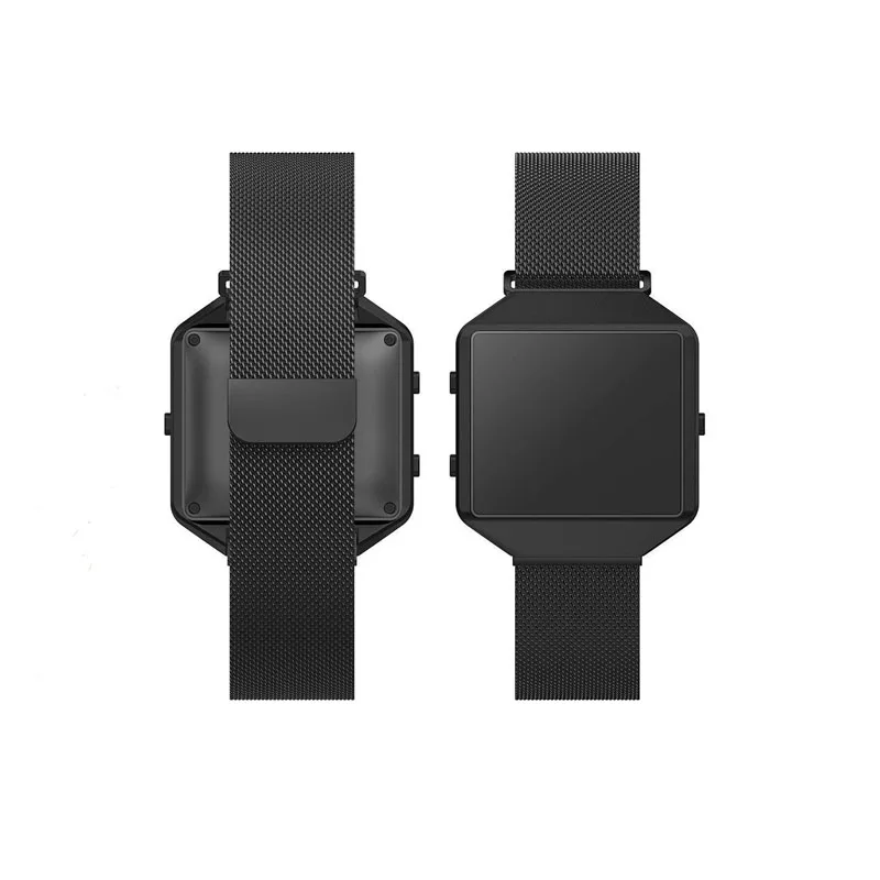 Дизайн металлические звенья+ рамка для fitbit blaze часы трекер ремешок регулируемый ремешок для часов браслет ремешок с оболочкой черный