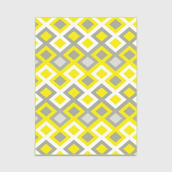 

Fashion Nordic Style Geometric Checked Diamonds Door/Kitchen mat Living Room Bedroom Bedside Area Rug Carpet Bright Yellow Gray