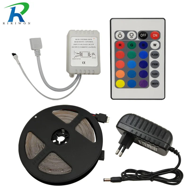 5 м RGB полоса SMD 2835 Светодиодная лента Декор световая noватероустойчивая Диодная 24K