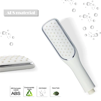 

ABS Handheld Rainfall Shower Head Square water Saving High Pressure Chrome Plating hsh0010(w)