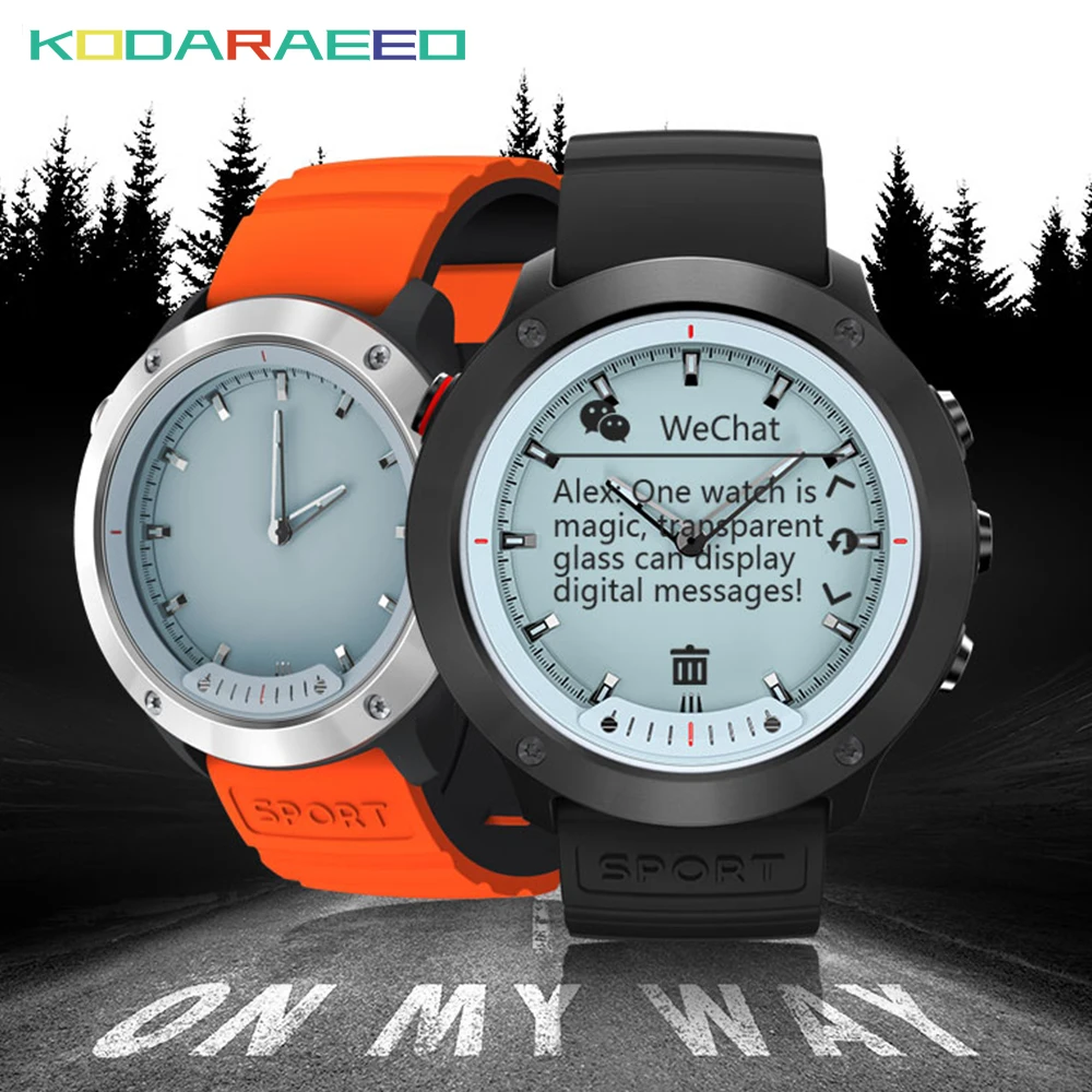 

M5 Smart watch Transparent Screen IP68 Waterproof Luminous hands Heart Rate Monitor Stainless Steel Bezel BRIM Smart Wristband