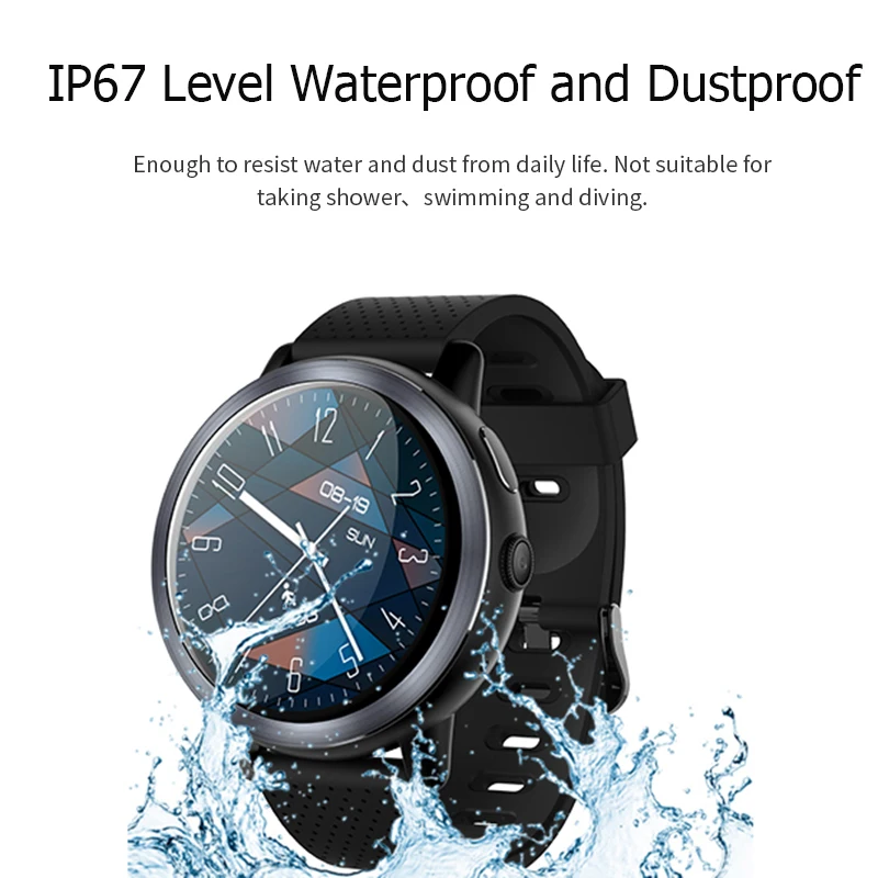 LEM8 4G Smart Watch Men Android 7.1.1 2GB + 16GB With GPS 2MP Camera 1.39 Inch AMOLED Screen 580Mah Battery Smartwatch Women