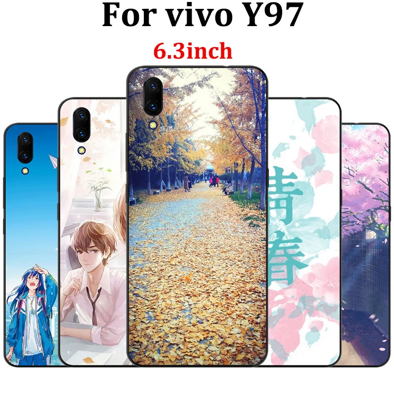 Чехол для vivo Y97 мягкий женский чехол в стиле колледжа защитный V1813A Y97A A кожаный