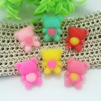 

Set of 50pcs 30mm Shiny glitter Mixed lovely resin Teddy Bear flatback cabochon Cell phone decor, hair pin, Shoes DIY-SZ0184