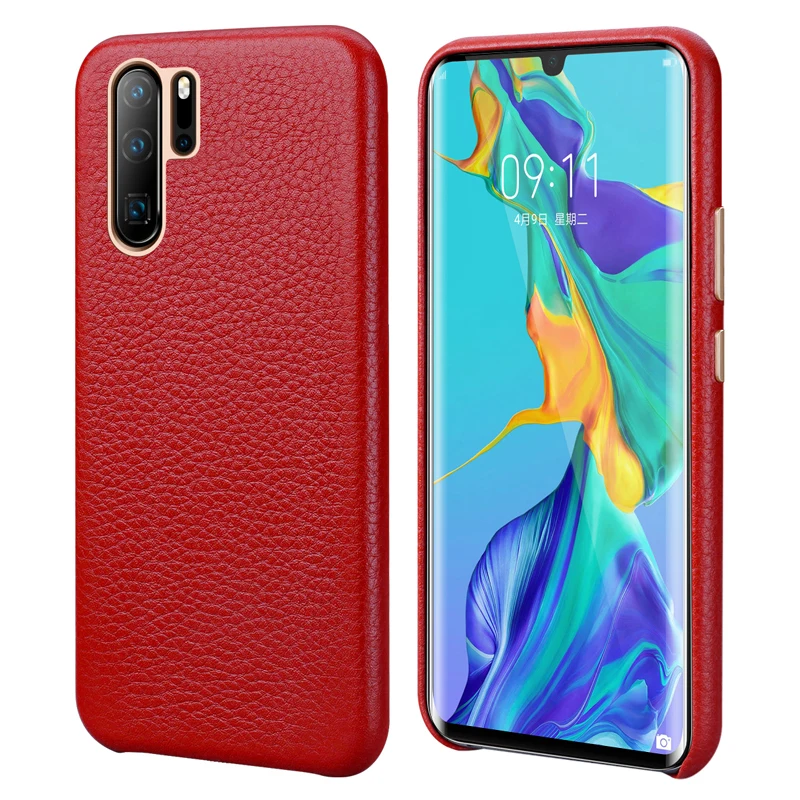 Чехол для телефона huawei P30, защитный чехол из натуральной кожи личи, Тонкий деловой умный чехол для huawei P30 Pro