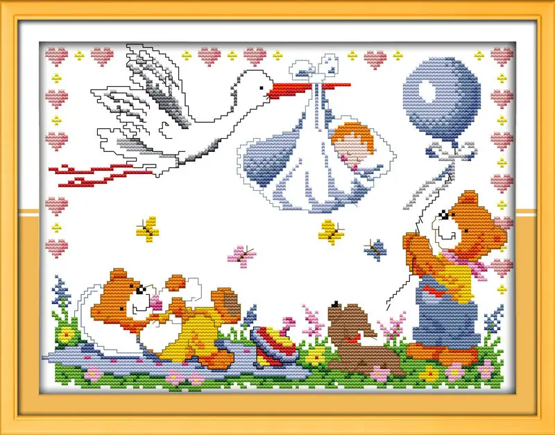 

Angel baby coming Printed on Canvas DMC Counted Chinese Cross Stitch Kits printed Cross-stitch set Embroidery Needlework