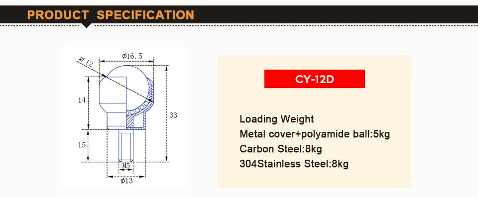 2pcs Ball Transfer Unit CY-12D/CY-19D/CY-25D Bearing Conveyor Roller Wheel Carbon Steel 304Stainless Steel Ball Bearing Units