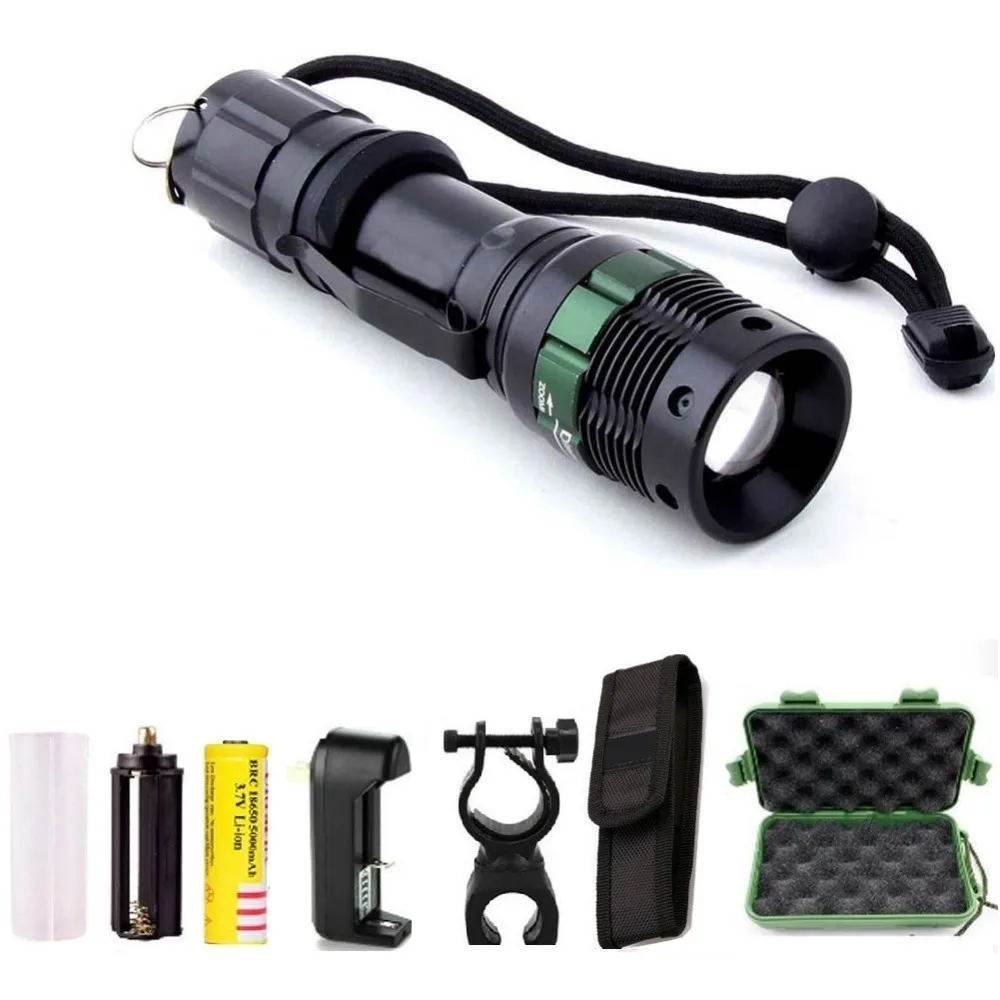 

LED Flashlight Outdoor Zoomable 2000 Lumen Portable Powerful XM-L Q5 Waterproof Tactical Flash mini light torch lamp AAA/18650