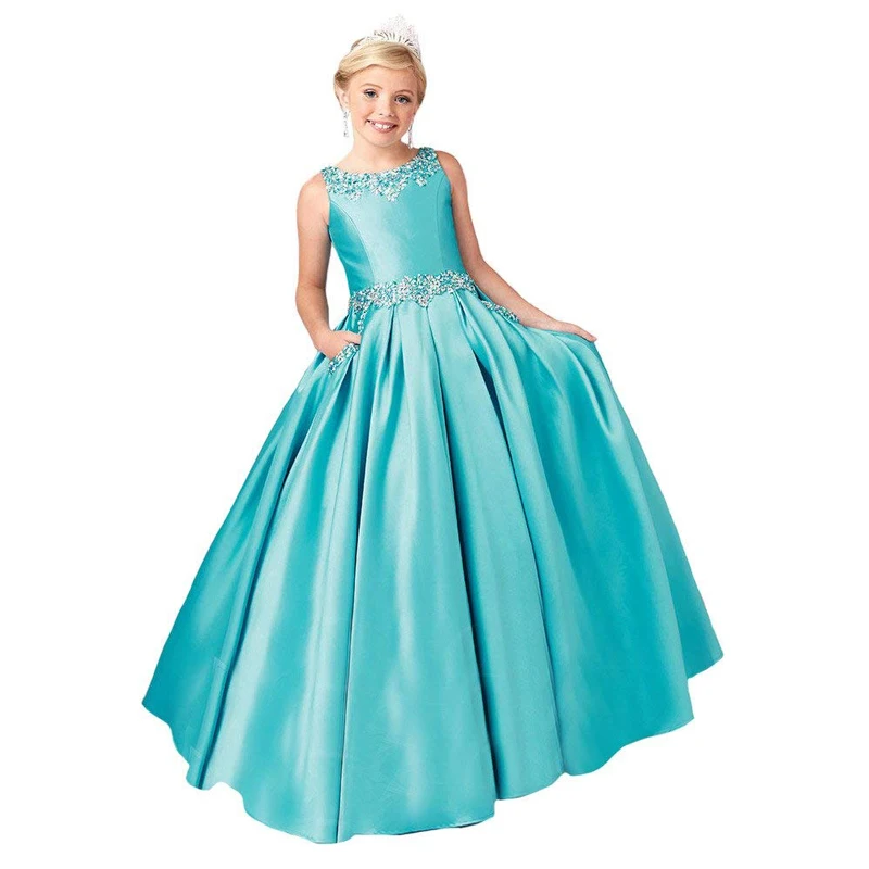 floor length kids ball gowns beaded satin little girls dress sleeveless kids prom dress цена floor length kids ball gowns beaded satin little girls dress sleeveless kids prom dress цены онлайн