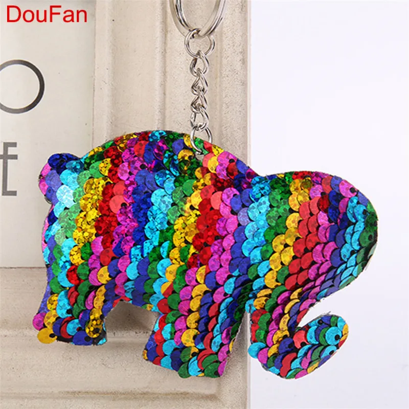 

1pc Shiny Elephant Cat Shape Key Chain Women Bag Decoration Cute Animal Key Chains Key Rings Kids Party Favor Car Keychain