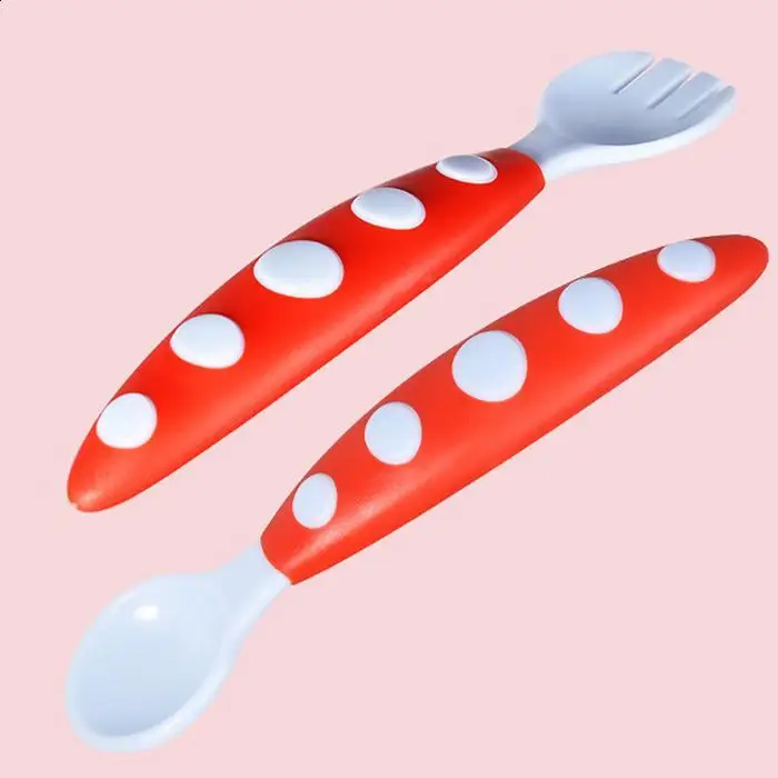 kids cutlery 2PCS Set PP Forks safe Flatware   80g spoons Kids and Utensil Safe Cutlery Spoons Dot forks Set