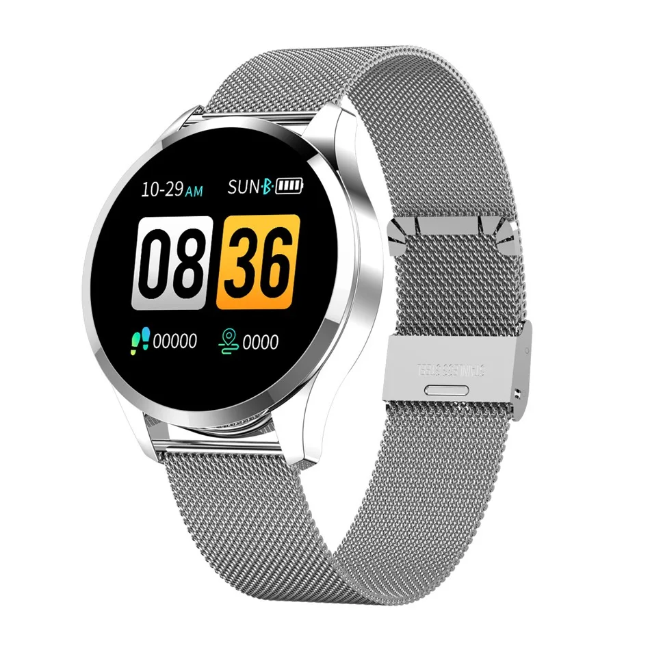 Новые смарт-часы Q8 Q9, модные электронные часы для мужчин и женщин, водонепроницаемый спортивный трекер, фитнес-браслет, умные часы, носимое устройство - Цвет: Q9 Silver Steel