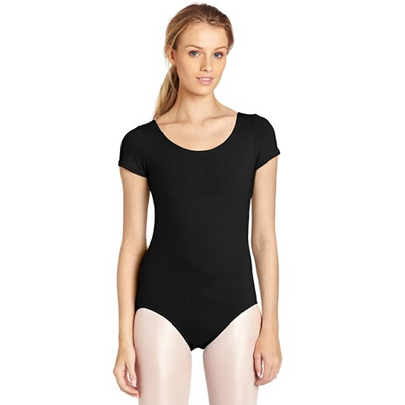 Plus Size 4XL Ballet Bodysuits for Girl Short Sleeve Dance Wear Leotard