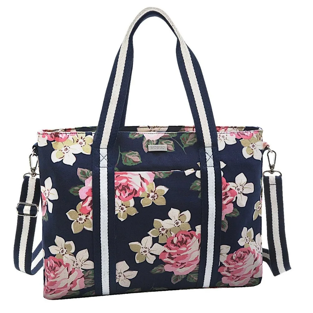 

MOSISO 17-17.3 Inch Laptop Bag Case for Macbook 17 inch Canvas Tote Multifunctional Bag Women Shopping Carrying Handbag