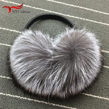 Модные наушники, новинка,, Лисий мех, теплые плюшевые наушники, Женские однотонные, должны быть, наушники, зимние аксессуары 12