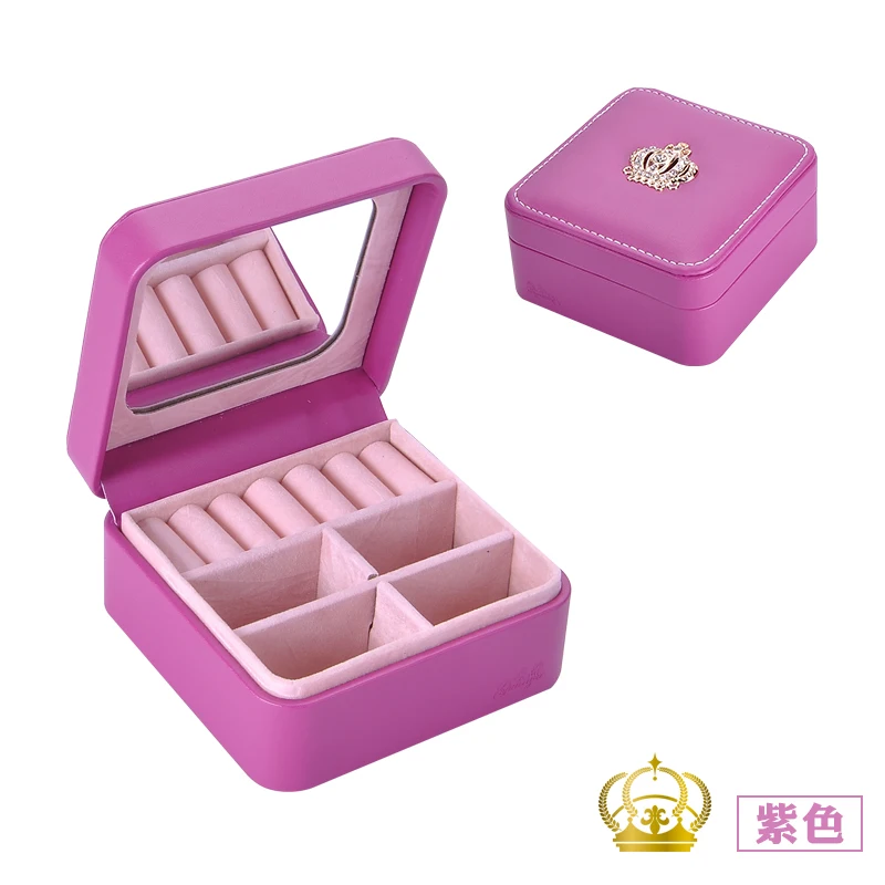 

B Fashion Cosmetic Leather Jewelry Box Necklace Ring Storage Case Organizer Display for traveling