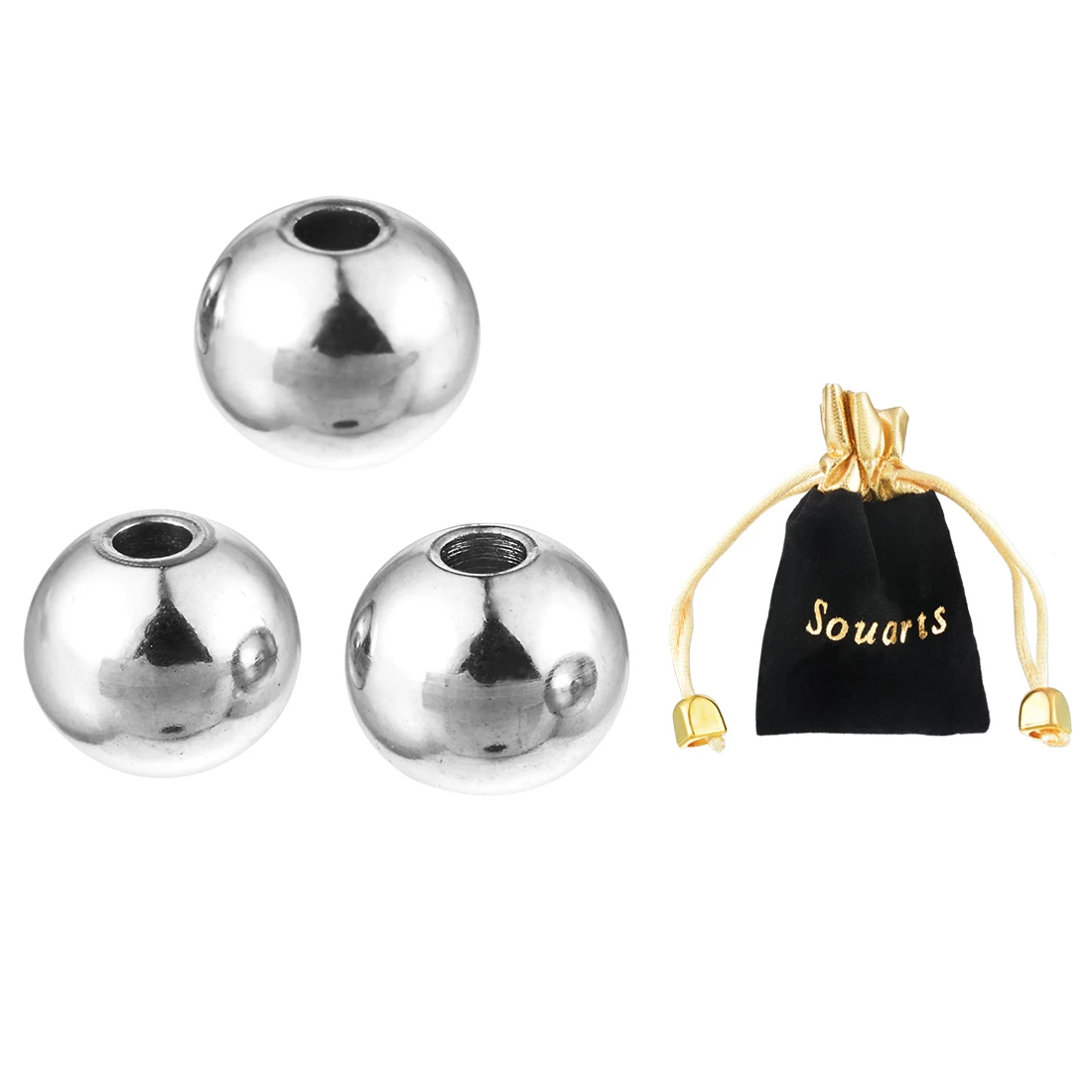 

50PCs 3/4/5/6mm Stainless Steel Large Hole Ball Beads For Jewelry Findings Making DIY Beads Accessories For Necklace Bracelet