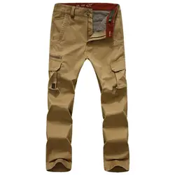 2018 брендовая одежда Для мужчин брюки осень Стиль модные Повседневное брюки цвета хаки высокое Качественный хлопок Для мужчин s свободные