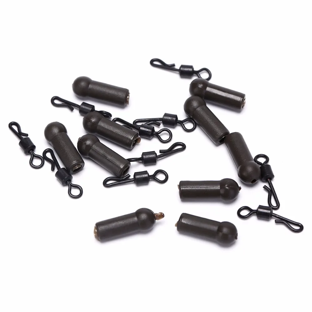 

10/20/30/40/50Pcs Carp fishing rubber mini buffer beads with quick change swivels terminal tackle of carp fishing accessories