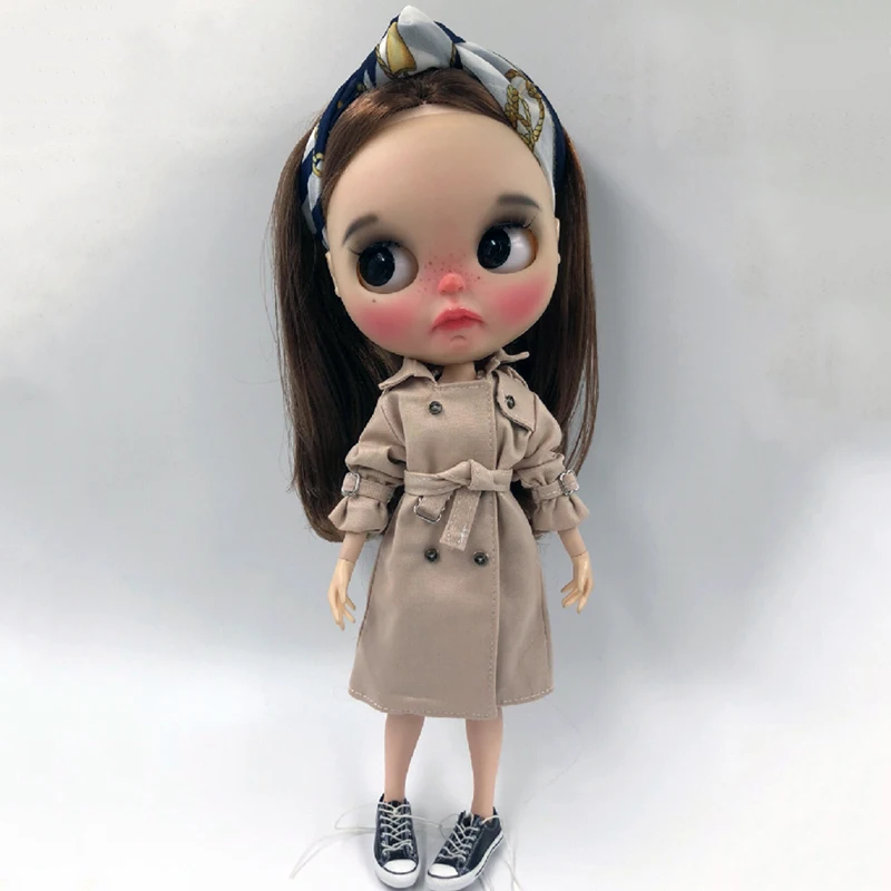 1 шт. модная длинная штормовка Blyth dolls цвета хаки для кукол Blyth Licca Azone 1/6 Аксессуары плащ-Пыльник Одежда для кукол