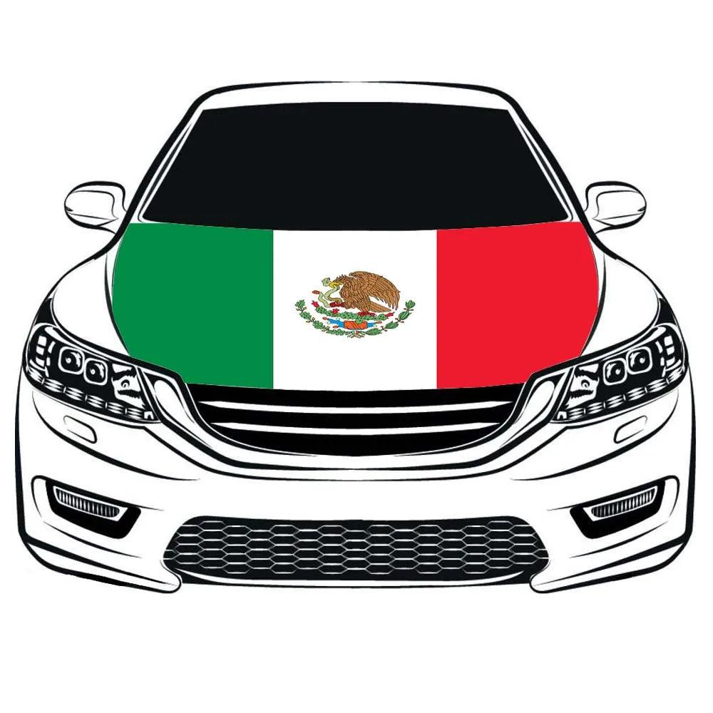 

Mexico Hood Cover,Mexico Car Hood Cover flag,Engine Flag,100% spandex,Four side projectile fabric