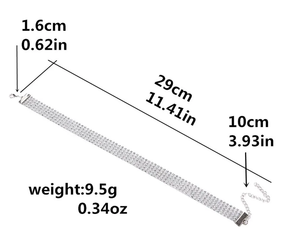Распродажа элегантный широкий со стразами Chocker Цепочки и ожерелья Сияющий Бусины модные Цепочки и ожерелья troques Для женщин jewelry подарки