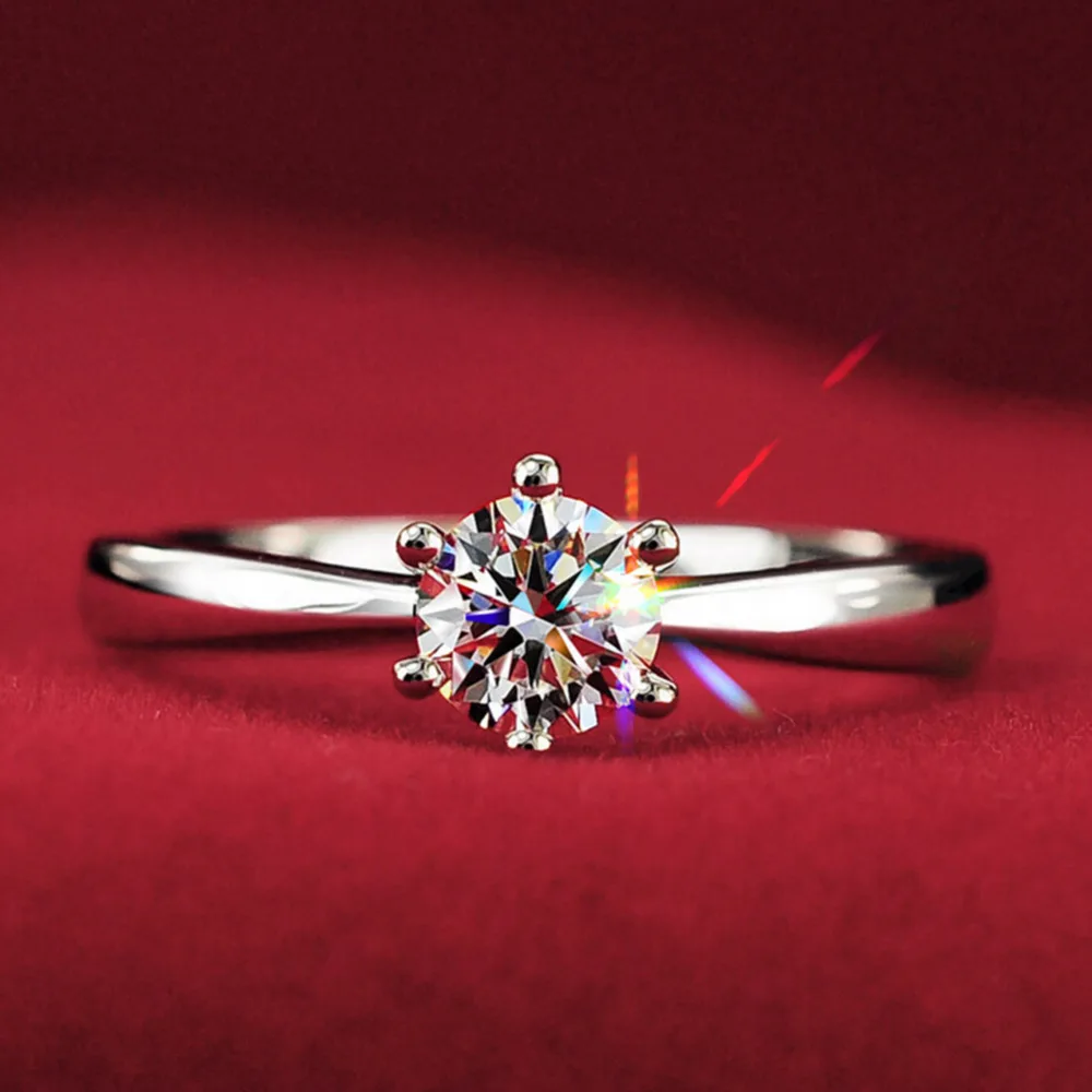 

2017New Large Simulated Crystal Rings Women Sliver Color Engagement Alliance USA Size