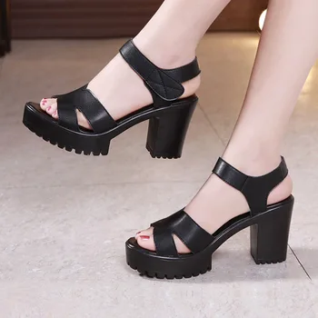 

High-heeled sandals female 2019 summer new wild thick with thick platform waterproof cheongsam show sandals