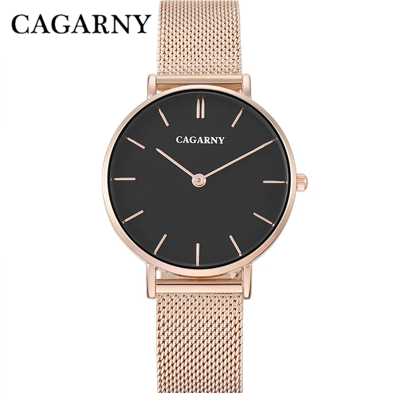 orologio al quarzo con cinturino in maglia di acciaio inossidabile cagarny stile dw per orologi di moda da donna (9)