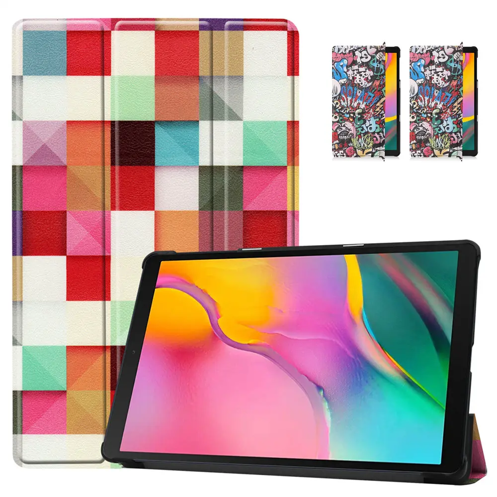 

PU Leather Folio Cover Print Stand Case for Samsung Galaxy Tab A 10.1 2019 SM-T510 SM-T515 T510 T515 Tablet Sleeve Bags Funda