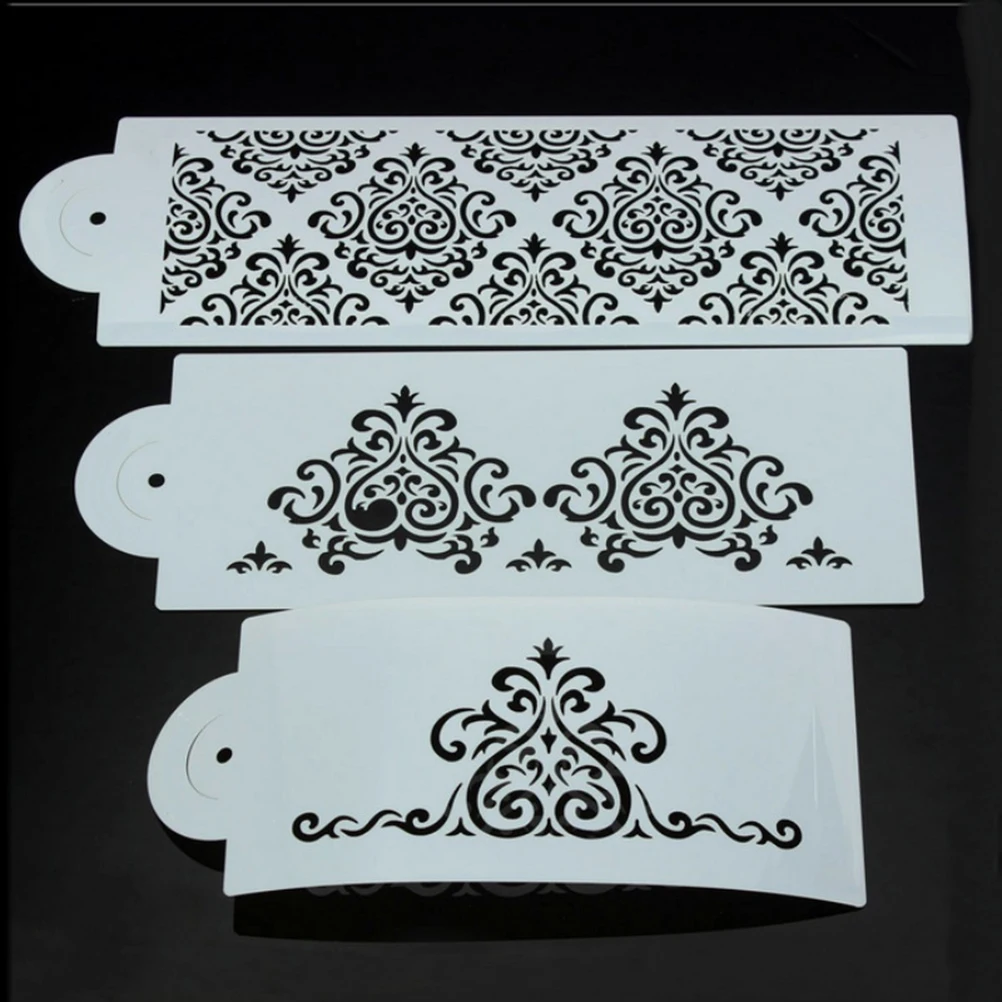 buy Biscuit Bakery Tool Crown King Princess Queen Baking Fondant Cake Stencil Template Mold spray Disposable Bakeware Tools